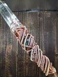 Titan Class Bloodwood, Opal, 12k Gold, and Copper Energy Healing Wand