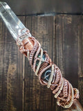 Titan Class Bloodwood, Opal, 12k Gold, and Copper Energy Healing Wand