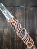 Titan Class Bloodwood, Opal, 12k Gold, and Copper Energy Healing Wand