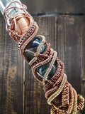 Titan Class Bloodwood, Opal, 12k Gold, and Copper Energy Healing Wand