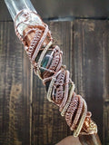 Titan Class Bloodwood, Opal, 12k Gold, and Copper Energy Healing Wand