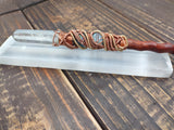 Titan Class Bloodwood, Opal, 12k Gold, and Copper Energy Healing Wand