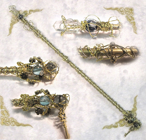 Aqua Aura, Lapis, Clear Quartz Fairy Scepter $159