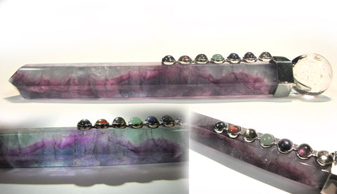 Fluorite and Quartz Chakra Healing Wand  $125
