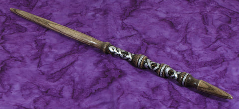Silver Web Ash Celtic Knot Wand