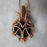 Black Obsidian Dragon Copper Pendant $75