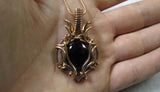 Black Obsidian Dragon Copper Pendant $75