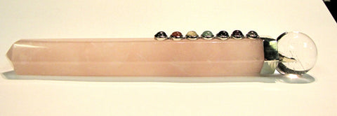 Rose Quartz and Clear Quartz Chakra Healing Wand  $125