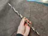 Amethyst, Green Tourmaline, and Ash Wood-burned Magic Wand $185