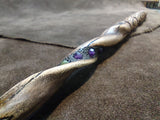 Amethyst, Green Tourmaline, and Ash Wood-burned Magic Wand $185