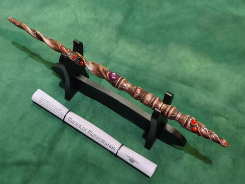 Ruby and Carnelian Ash Magic Wand $215