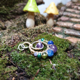 Gold, Silver, Tanzanite, Emerald, Peridot, Kyanite, and Amethyst Spiral Pendant