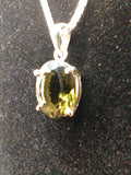 Moldavite Oval Cut Silver Pendant #MPN2 $300