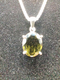 Moldavite Oval Cut Silver Pendant #MPN2 $300
