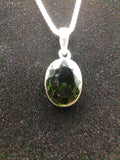 Moldavite Oval Cut Silver Pendant #MPN3. $320