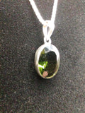 Moldavite Oval Cut Silver Pendant #MPN3. $320
