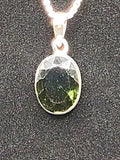 Moldavite Oval Cut Silver Pendant #MPN3. $320