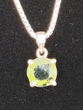 Moldavite Round Cut Silver Pendant #MPN4. $255