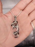 Silver and Copper Crystal Pendant $65