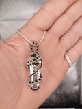 Silver and Copper Crystal Pendant $65