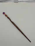 Amethyst Sphere Oak Magic Wand (brown shaft) #W38