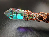 Rainbow Prism Oak Magic Wand (brown shaft) W28