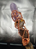 Awaken The Spirit Amethyst Crystal Oak Magic Wand (brown shaft) #W13B