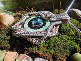 Opal, Aqua Aura, Ebony, Sterling Silver/Copper Pendant $255 #IP01