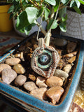Opal, Aqua Aura, Ebony, Sterling Silver/Copper Pendant $255 #IP01