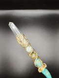 Manifest Your Reality Unikite, Amazonite and Clear Crystal Magic Wand (green shaft) #W32