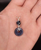 Blue Goldstone Sterling Silver Pendant