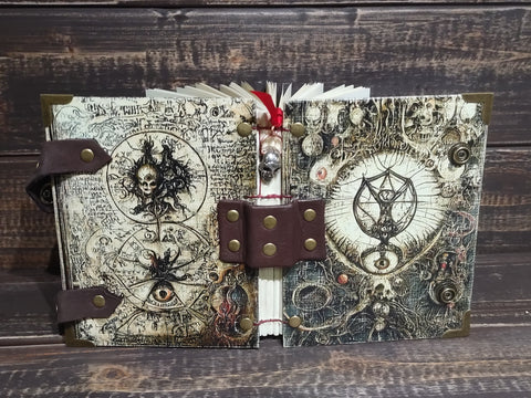 Brown Leather Skull Journal/Sketchbook/Grimoire $80