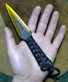 Orange Blade Athame Black Deerskin Leather Handle
