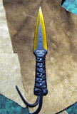 Orange Blade Athame Black Deerskin Leather Handle