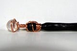 Clear Quartz Sphere Oak Magic Wand (brown shaft) #W02