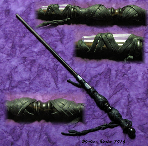 ebony crystal magic wand wands wiccan