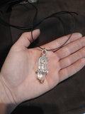 Sterling Silver and Copper Quartz Crystal Pendant $85