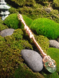 Fluorite, Rose Quartz, Amethyst, and Clear Crystal Power Copper Healing Wand