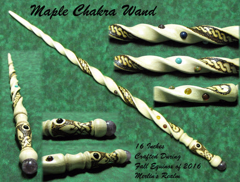 wooden chakra wiccan wooden magic wand wands