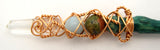 Manifest Your Reality Unikite, Amazonite and Clear Crystal Magic Wand (green shaft) #W32