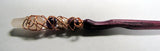 Fairy Love Mother of Pearl, Amethyst and Rose Quartz Crystal Red Oak Magic Wand #W30B