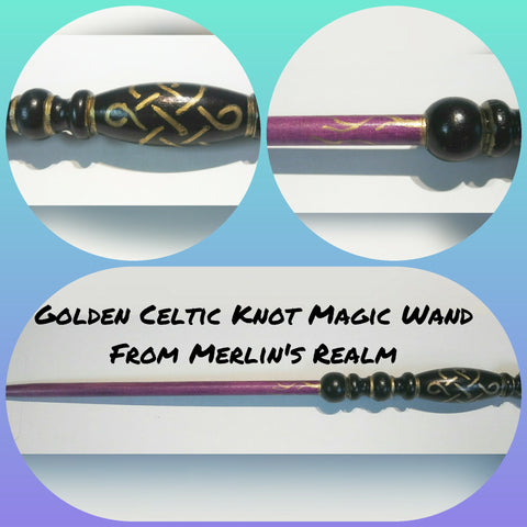 Golden Celtic Knot Magic Wand $35
