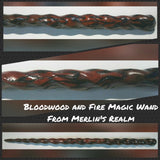 Bloodwood and Fire Woodburned Magic Wand $70